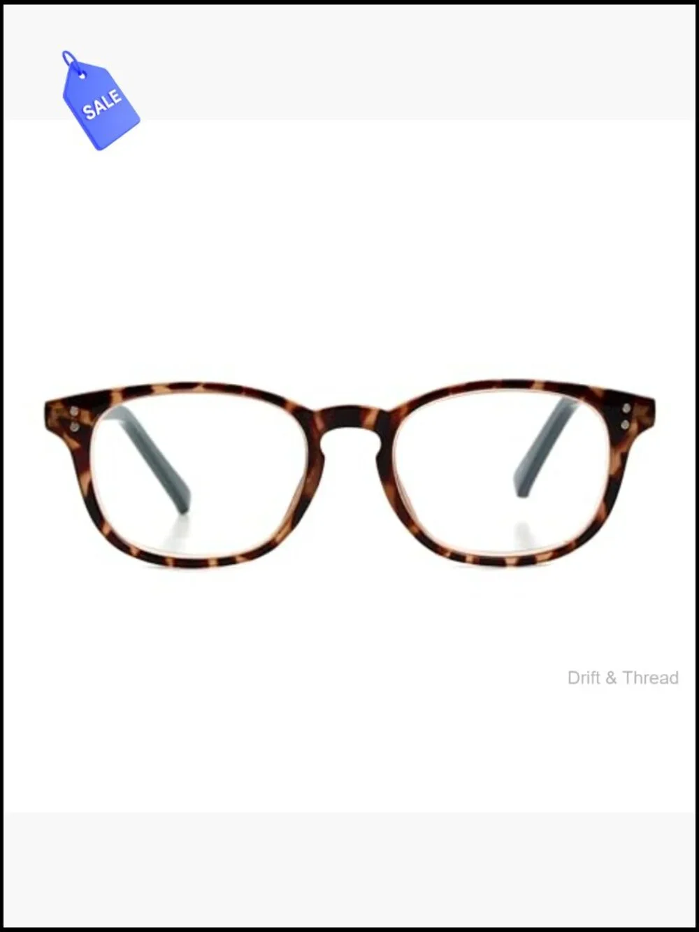 Round Reading Glasses with Spring Hinge - Tortoise/Teal